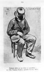 Arthur Rimbaud Slumped on a Chair and Dozing, in London